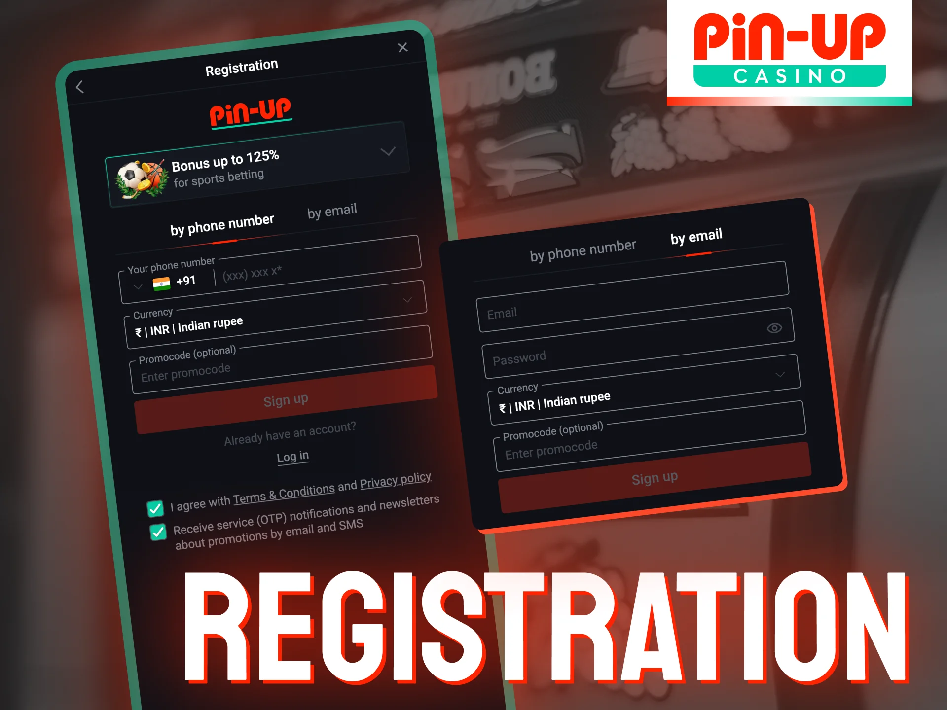 Set up your account using the Pin-Up casino APK.
