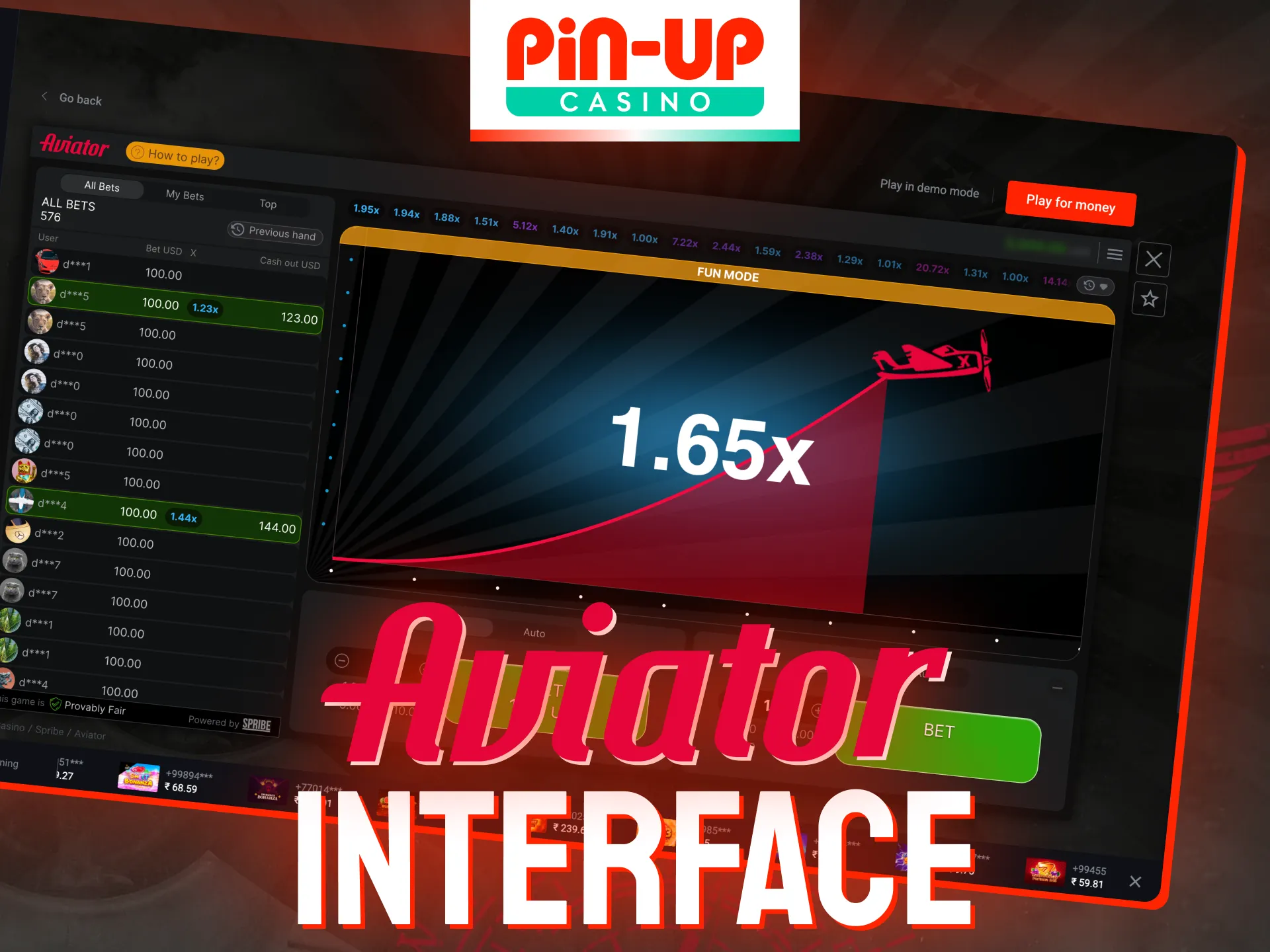 Pin-Up Aviator features a clean, user-friendly layout.