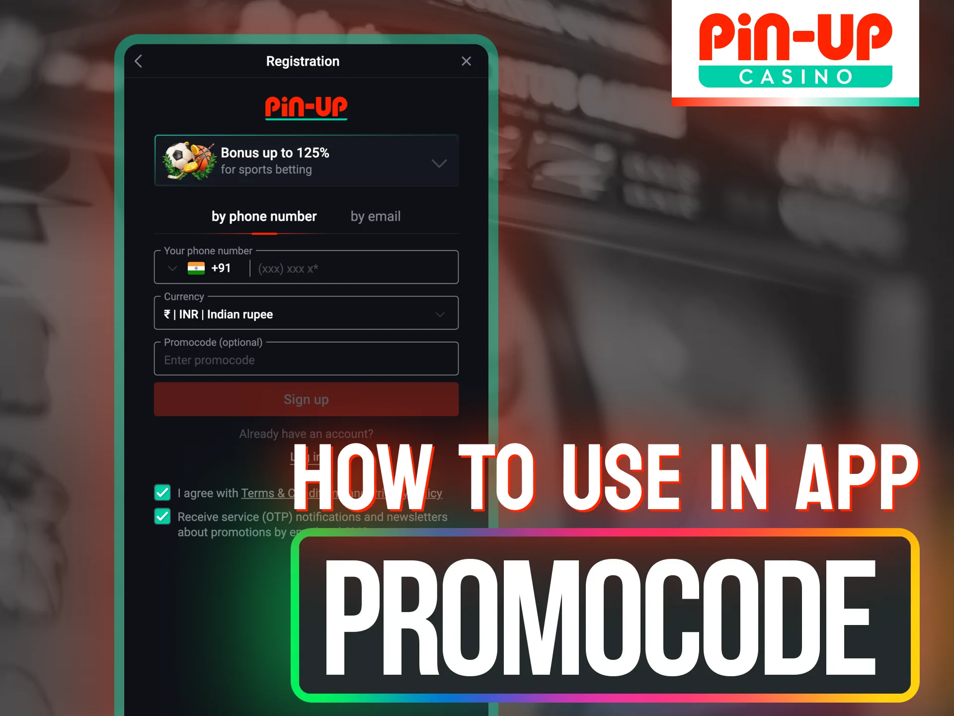 The Pin Up casino code is fully compatible with the mobile app.