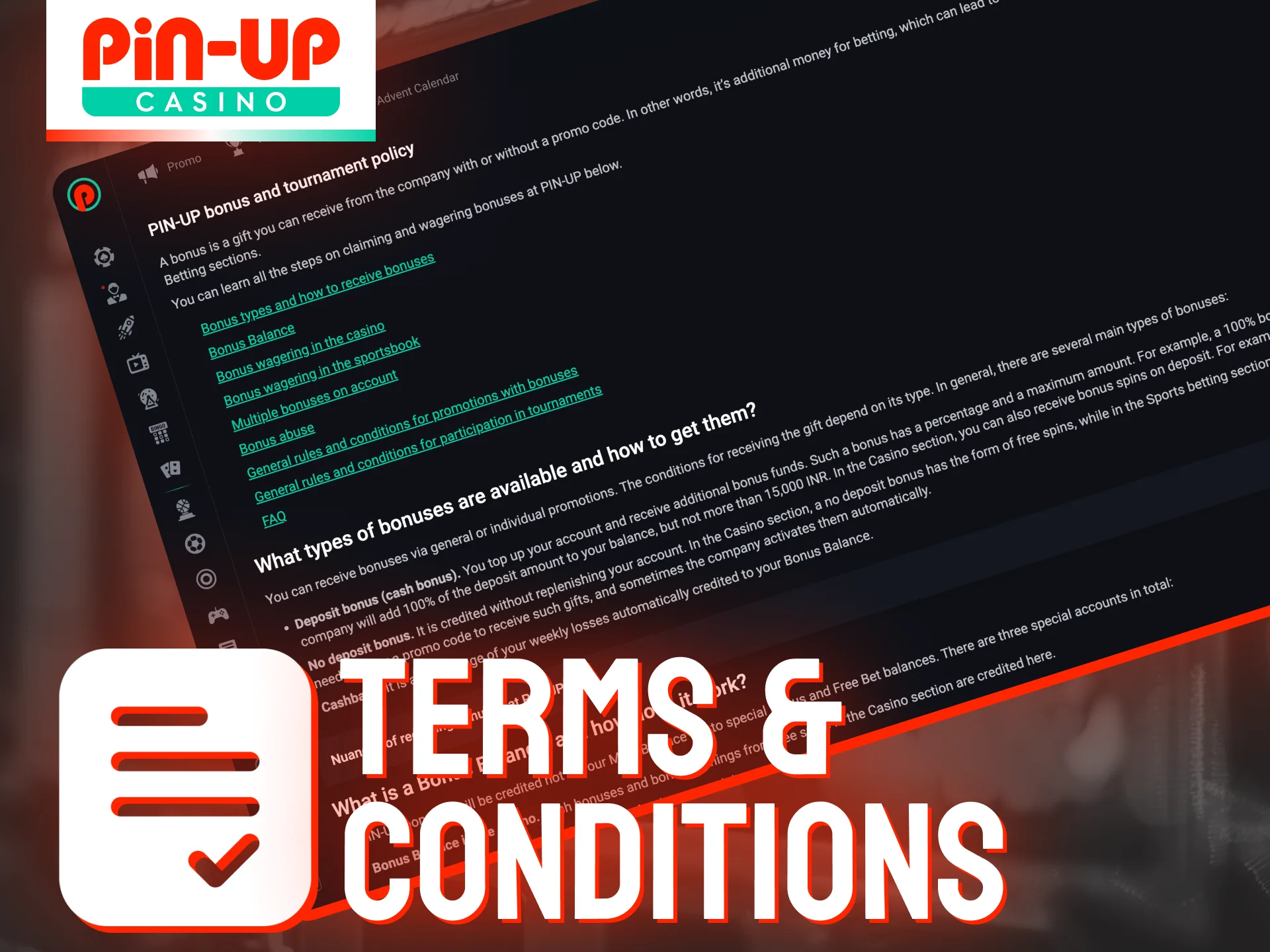 Review the Pin-Up promo code terms and conditions.