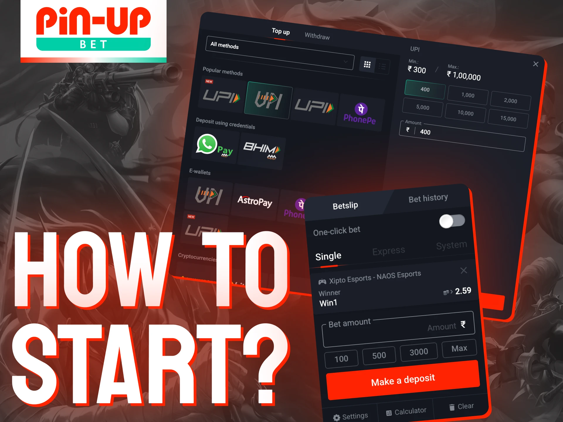 Just sign up for an account to dive into the world of eSports betting with Pin-Up.