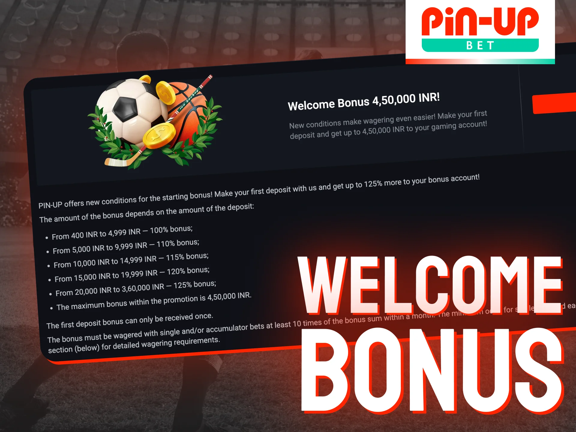 Claim your sign-up reward for football betting at Pin-Up.