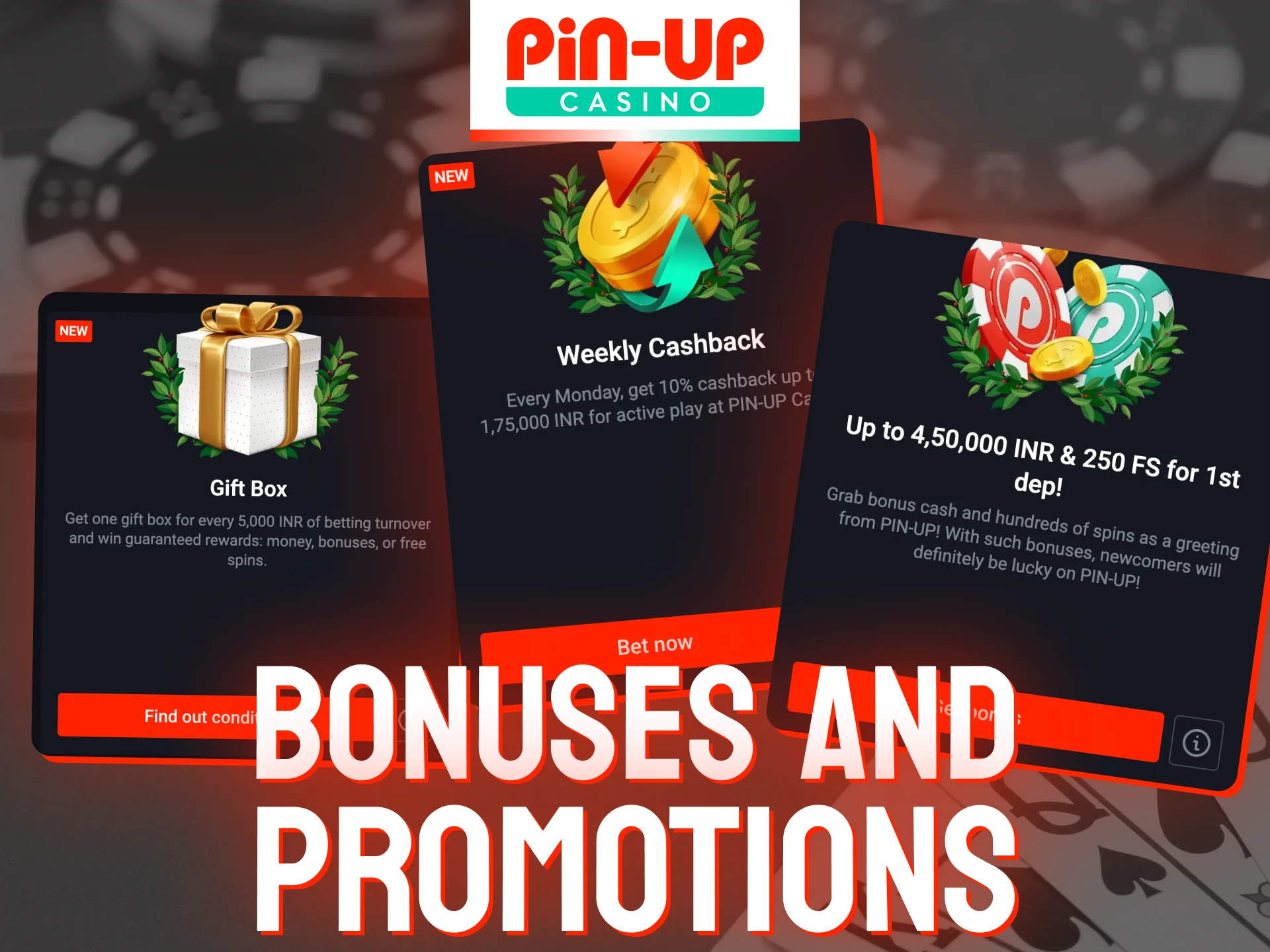 Explore available bonuses for live casino gaming at Pin-Up.