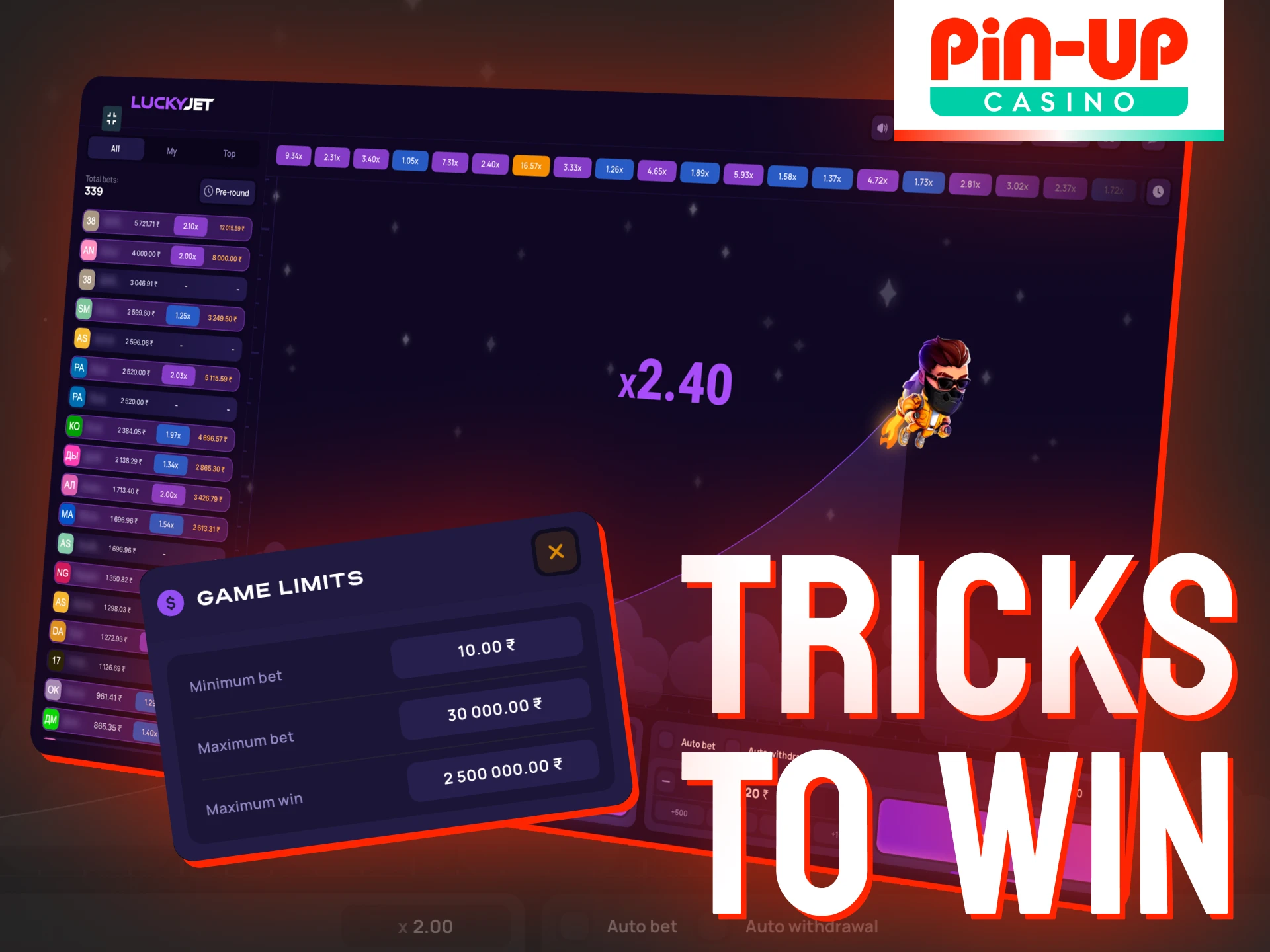 Explore some winning tips and tricks for Lucky Jet at Pin-Up.