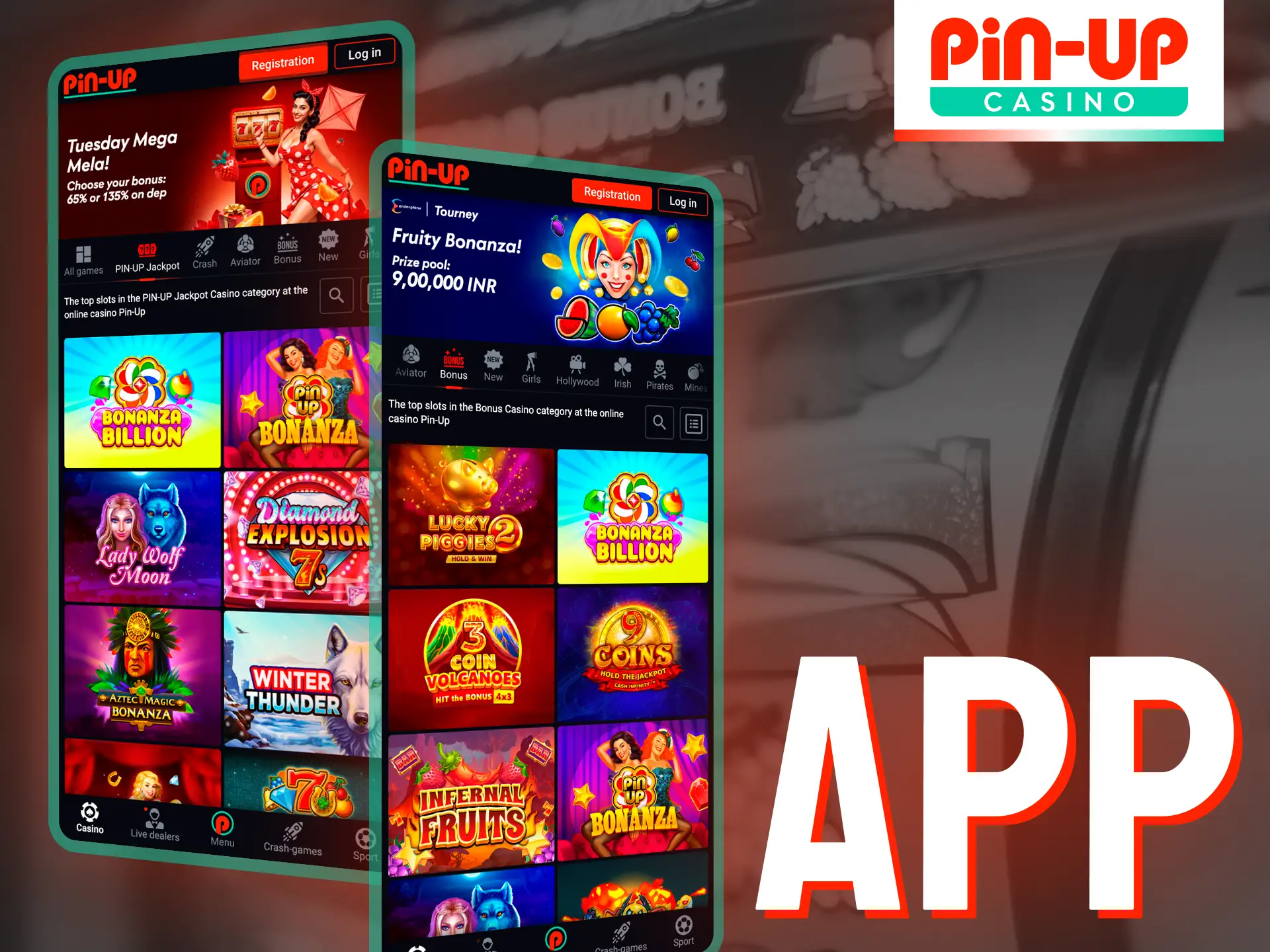 Take your gaming on the go with the Pin-Up mobile app.