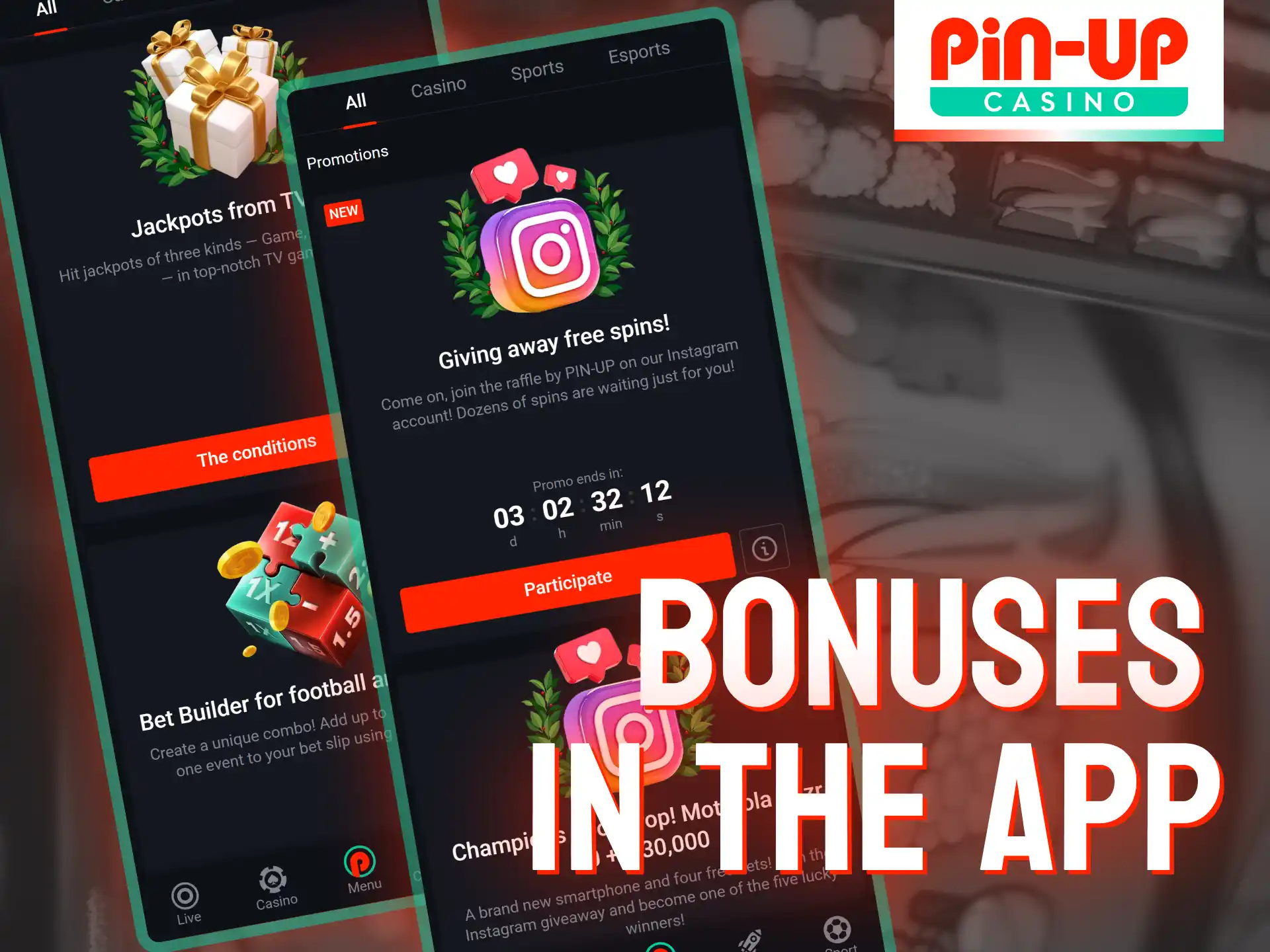 Manage all your Pin-Up Casino bonuses effortlessly via the official mobile app.