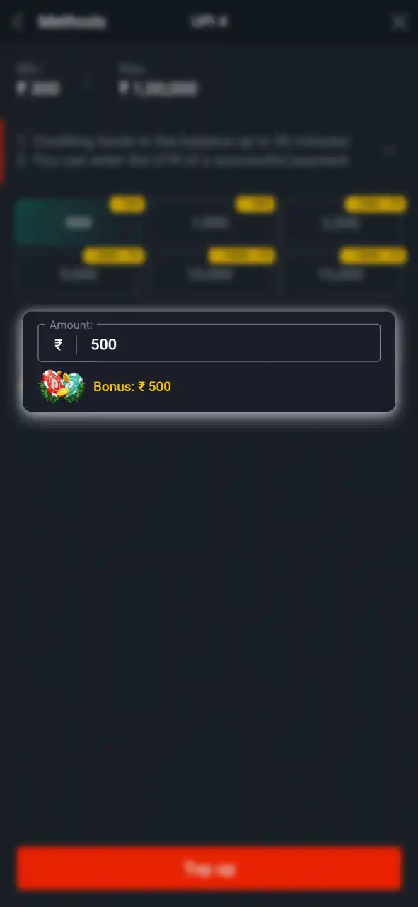 Specify how much you want to deposit at Pin-Up Casino and authorize the payment to finish the process.