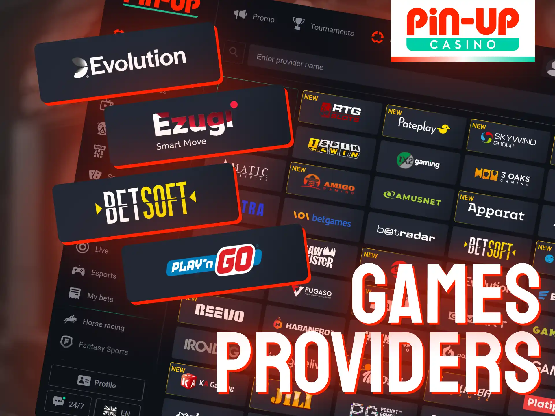 Every game at Pin-Up Casino is powered by industry-leading, licensed software providers.