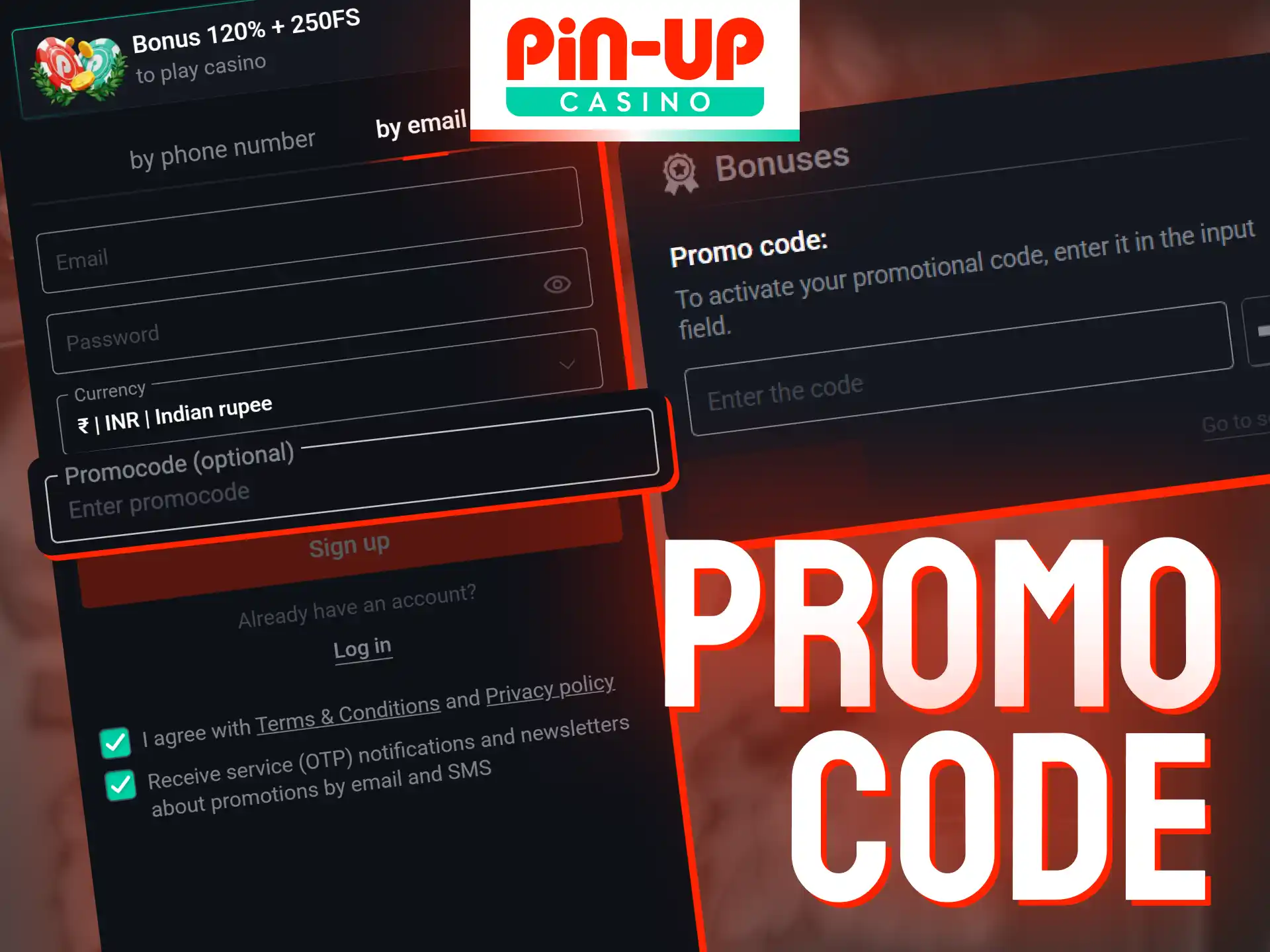 Enter a Pin-Up promo code during the sign-up process to maximize your starting bonus.