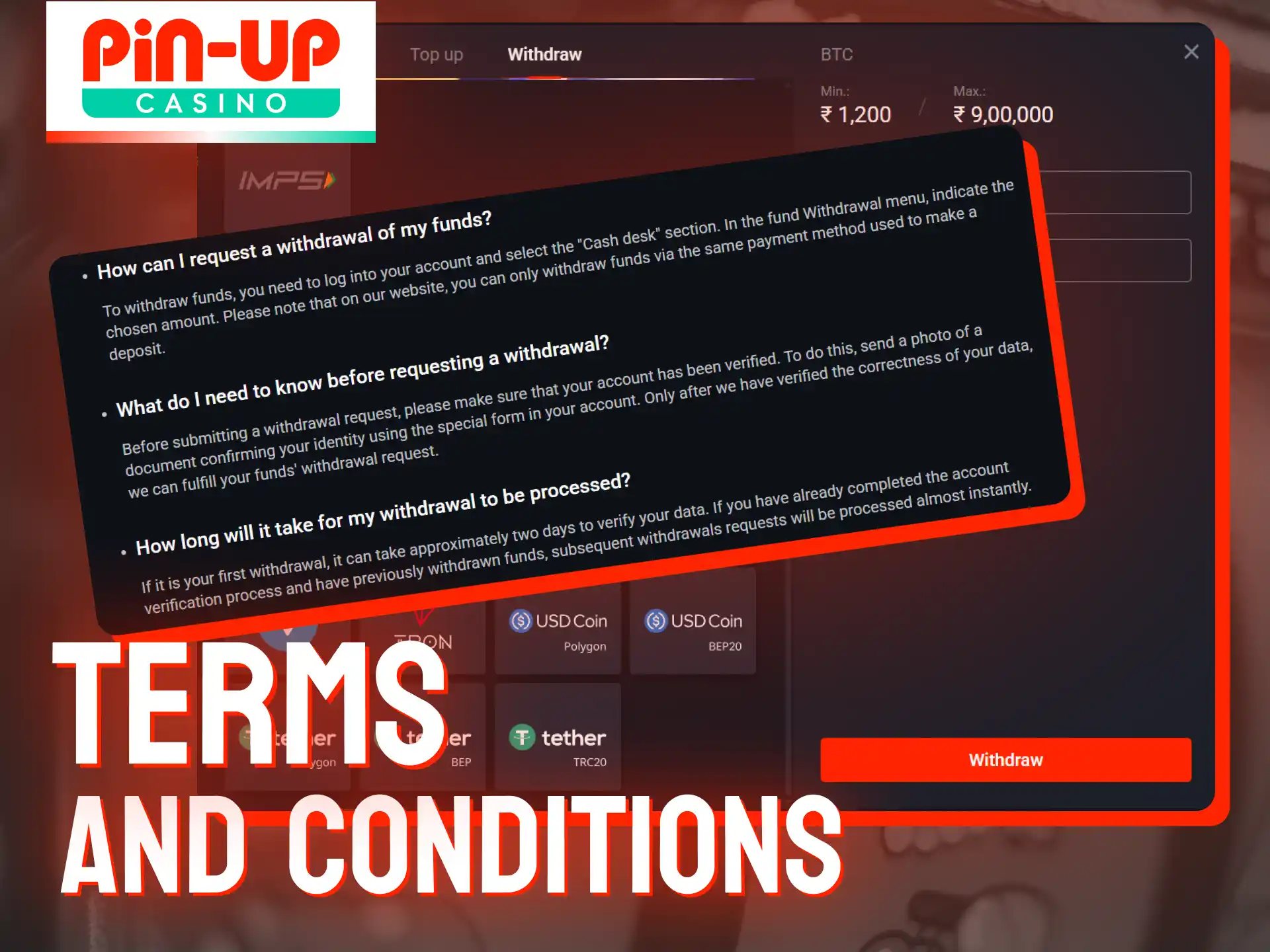 To keep funds safe, all Pin-Up Casino payouts are subject to standard security screenings and wagering requirements.